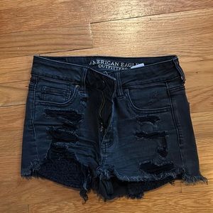 Black jean shorts